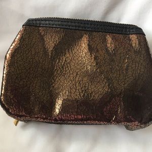 Lord & Taylor Brown Crackle Makeup Bag